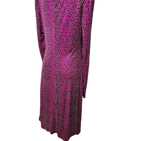 LK Bennett London Mariella 100% Silk Dress Size 12 Leopard Ruched - Picture 4 of 9